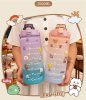 Bình nước 2 lít nữ cute tặng kèm sticker có vạch báo giờ uống nước tiện - ảnh sản phẩm 4