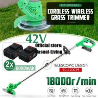 6000mah Electric Lawn Mower Li-ion Cordless Grass Trimmer Rechargeable With 2xBattery Mower Household Cutter Garden Tools Kits