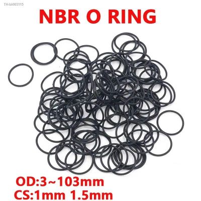 ◆♨☌ NBR O Ring Seal Gasket Thickness CS 1mm 1.5mm Nitrile Butadiene Rubber Spacer Oil Resistance Washer Round Shape Black OD 3 103mm