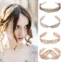 Bridal Hair Accessories Hair Bands Korean Gold Color Leaves Wreath Vintage Pearl Wedding Tiara Headband Women Girls Hair Crown