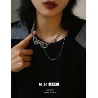 [COD] Stacked Punk Twisted Necklace European and Hip Hop Sweater Chain Men Versatility Couples Jewelry