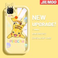 เคส JIUMOO สำหรับ Xiaomi Redmi 9C NFC POCO C31เคสการ์ตูนน่ารัก Pikachu Patten สีสันสดใสน่ารักกล้องมอนสเตอร์น้อยนิ่มสำหรับเลนส์กันกระแทกแบบใสเคสมือถือความคิดสร้างสรรค์โปร่งใสเรียบง่ายฝาครอบป้องกันซิลิโคน