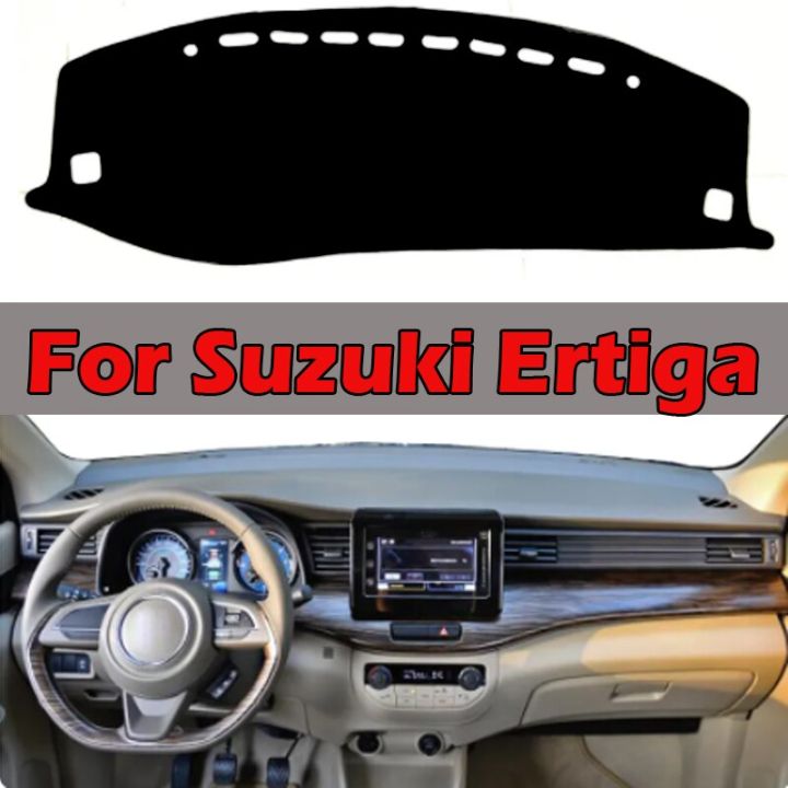 ผ้าคลุมแผงควบคุมภายในรถยนต์-ผ้าคลุมพรมกันลื่นพรมแผ่นแดชแมท2ชั้นสำหรับรถพวงมาลัยซ้ายรถพวงมาลัยขวาซูซูกิเออร์ติก้า2018-2019