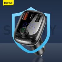 Baseus QC3.0 Quick Charging FM Transmitter For Bluetooth 5.0 Player Support MP3 TF USB Disk Type C QC4.0 Car Charging Car Chargers