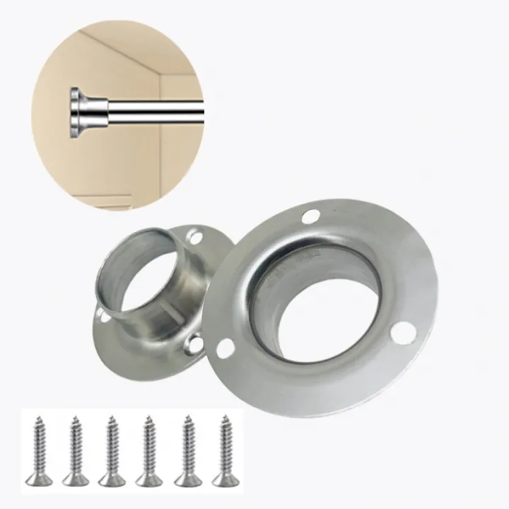 2pcs 1 Inch Flange Brackets Hanging Clothes Rod Seat Hanger Pipe