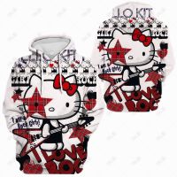 เสื้อฮู้ดกันหนาวมีฮู้ดสำหรับผู้ชาย,แจ็กเก็ตสำหรับผู้ชาย HELLO KITTY ทันสมัยฮูดดี้วินเทจเสื้อมีฮู้ดรูปการ์ตูนแนวสปอร์ตสไตล์เกาหลีสำหรับผู้หญิงฮิปฮอปแนวสตรีทฮาราจูกุ