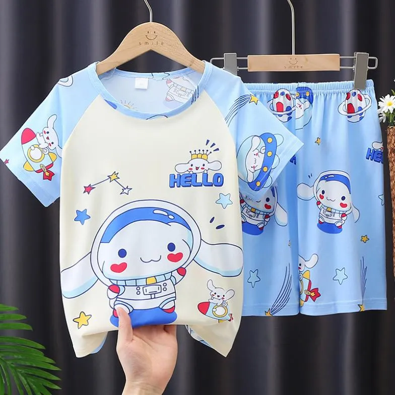 Sanrioes Anime Kuromi Melody Cinnamoroll Kids Pyjamas Cartoon Sleepwear Set  Boys Girls Clothing Baby Pajamas Child Gifts