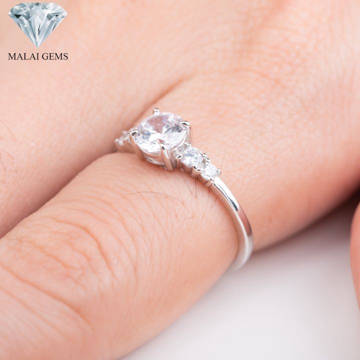 malai-gems-แหวนเพชร-เงินแท้-925-เคลือบทองคำขาว-ประดับเพชรสวิส-cz-รุ่น-221-r19522-แถมกล่อง-แหวนเงินแท้-แหวนเงิน-แหวน