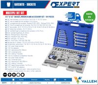 EXPERT by Stanley E032911 - 101pc 1/4" + 1/2" Square Drive Metric 6pt Socket + Bits + Spanners + Keys Set