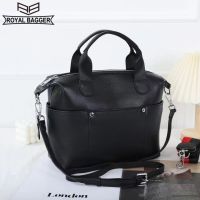 ROYAL BAGGER Women Handbags กระเป๋าสะพายหนังวัวแท้ Top Handle Bags Large Capacity Totes