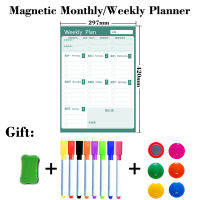 A3 Size Monthly Weekly Planner Magnetic Calendar Table Dry Erase Whiteboard Schedules for School Office Kitchen Recipe Plan
