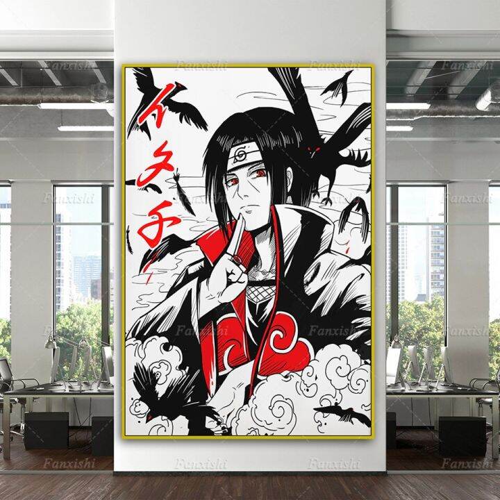 Itachi Uchiha Akatsuki Mangekyo Sharingan Naruto Anime Canvas Poster ...