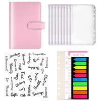 A6 PU Notebook 6 Rings Binder Budget Planner Organizer with Refill Papers,Expense Budget Sheets,Sticker Labels,Pocket