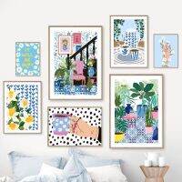 บทคัดย่อ Nordic Canvas Art - Tropical Plant, Daisy,กาแฟ,Tea Wall Painting &amp; พิมพ์โปสเตอร์สำหรับตกแต่งห้องนั่งเล่น