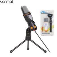 Free Shipping Cheap Microphone 3.5mm with Foldable Tripod Portable Wire Mic Black and White Color for Laptop Desktop PC