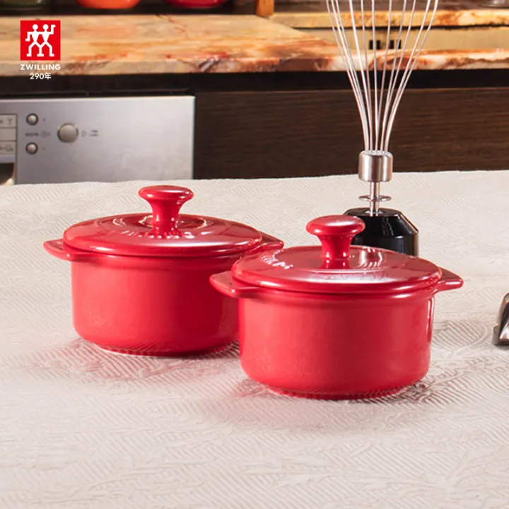 Zwilling J.A. Henckels Porcelain Ramekins with Lid for Baking, Souffle