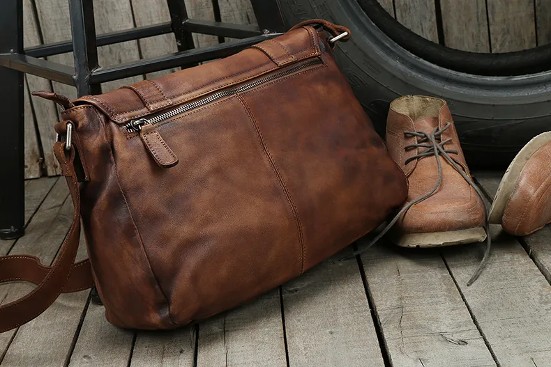 Fashion Men Cowskin Genuine Leather Top Handle Bags Male High Quality –  VEGAMONO