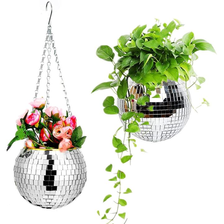 cc-1pcs-disco-vase-wall-hanging-pot-pots-rope-flowerpot-balcony