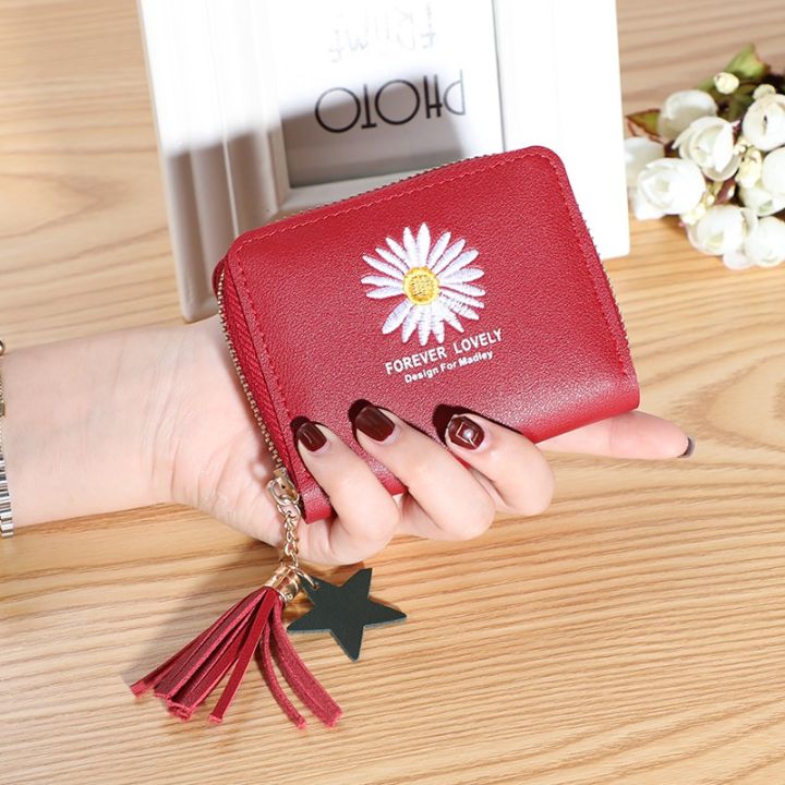 koreafashionshop-kr1359-กระเป๋าสตางค์ใบสั้นสกีนปักดอกไม้-กระกระเป๋าใส่เหรียญ-กระกระเป๋าสตางค์ใบสั้น-กระกระเป๋าสตางค์ผู้หญิง