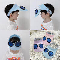 1-6ครั้งเด็กฤดูร้อน Sunhats เด็กแหลม Visor หมวกหมวกกับแว่นตาพับกลางแจ้งระบายอากาศ Sunprotection หมวกสำหรับหนุ่มๆสาวๆ