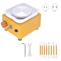 Mini Electric Pottery Wheel Machine with Removable Basin, DIY Hand Tools Gift for Kids to Learn Ceramic Crafts