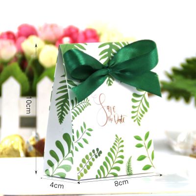 Gift Bag Plants European-style Printed with Ribbon Tie Wrapping Treat Paper Packs Wedding Candy Box for Holiday Cookies Candies Gift Wrapping  Bags
