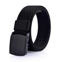 Outdoor Mens POM Buckle Quick Drying Belts Fashion Glaid Pattern Strap Nylon Army Military Tactical Waist Cinto Leisure Jeans