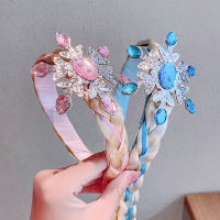 NNJXD 2 Princess Snowflake Crown Girls Hairbands For Children Lovely Wig id Headband Kids Hair Accessories Birthday Party Gift Frozen