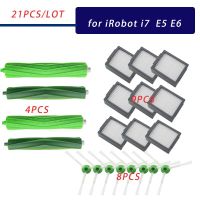 อุปกรณ์เสริมตัวกรอง Hepa แปรงด้านข้างแปรงม้วนผมสำหรับ Irobot Roomba I7 E5 E6ชุดอะไหล่ทดแทนเครื่องดูดฝุ่นหุ่นยนต์