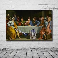 Zhangyuan Incredible S ล้อเลียนของภาพวาดที่มีชื่อเสียงระดับโลก The Last Supper Creative And Interest Canvas Print Perfect For Living Room And Bedroom Decoration