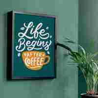 SB Design Square รูปพร้อมกรอบ DoseArt รุ่น Life Begins After Coffee 20x25 cm (23x28 ซม.)