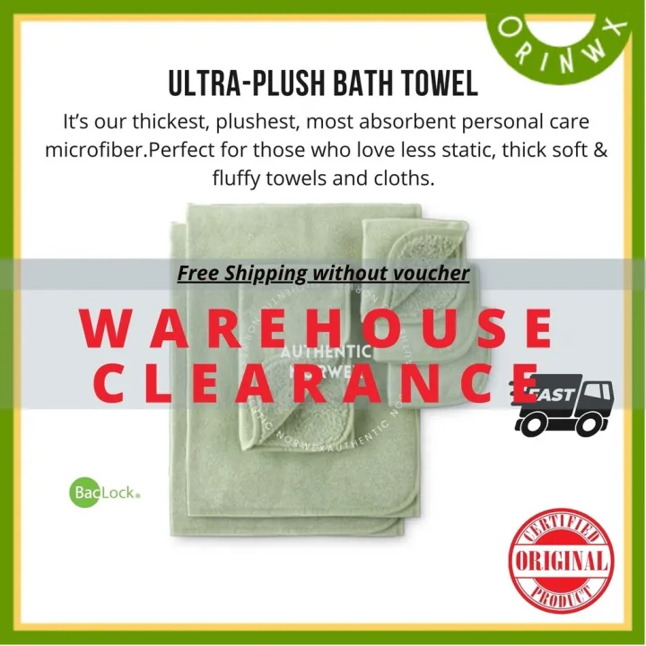 Norwex Ultra Plush Bath Towel set with baclock Lazada