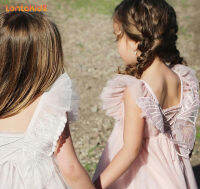 lontakids 1-9ปีเด็กวัยหัดเดินชุดสีชมพูสีขาวสำหรับเด็กหญิงฤดูร้อน Tulle ปีกผีเสื้อเจ้าหญิงนางฟ้าวันเกิดชุดเดรสปาร์ตี้เจ้าสาว