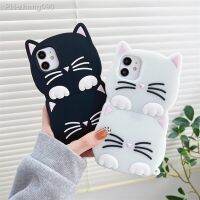 Black White 3D Cat Face Cartoon Silicon Soft Phone Case for VIVO Y11 Y12S Y15 Y17 Y91C Y21S 2021 Y33S Y72 V23 Pro 5G Y51 Y31