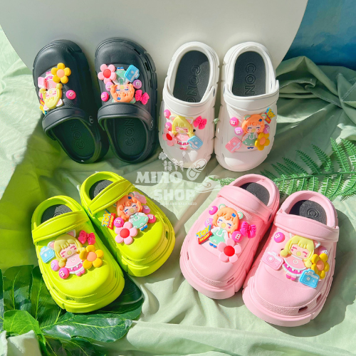 Dép Sục Dép Crocs Loại 1 Kèm 13 Sticker Công Chúa Siêu Đẹp Cho Bé |  