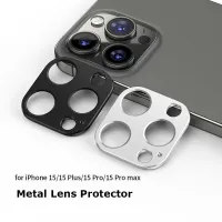 For Apple iPhone 15 Plus Pro Max Luxury Camera Circle Metal Aluminum Lens Full Cover Bumper Protection Ring Guard Protector