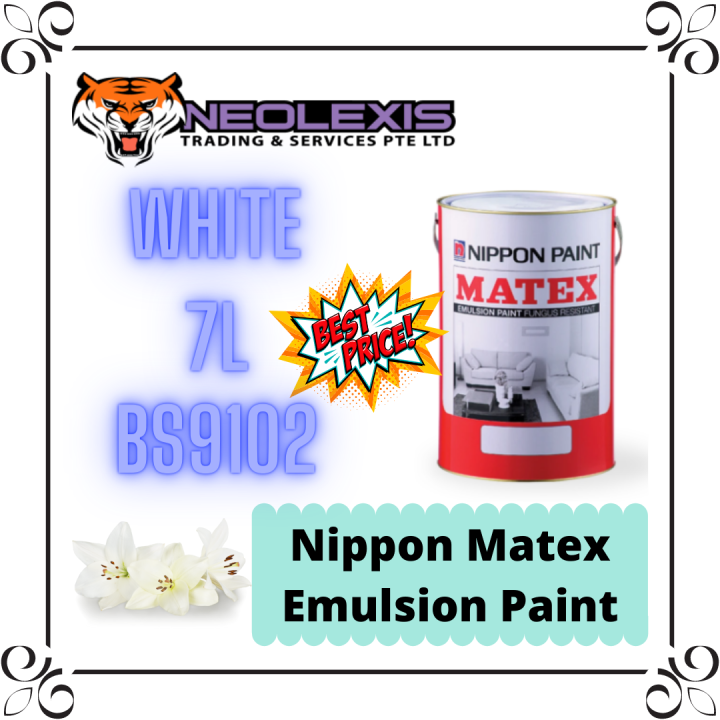 Nippon Matex Emulsion BS9102 White Paint - 7L | Lazada Singapore