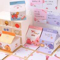 DAN LE Kawaii 200แผ่นอุปกรณ์การเรียนเครื่องเขียนนักเรียนสมุดภาพ DIY Notepad ไม่มีโน้ตกระดาษแปะกล่องนมแผ่นบันทึกความจำข้อความกระดาษบันทึกข้อความ