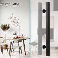 1set Glass Door Handle Stainless Steel Square Tube Door Knob Bathroom Sliding Glass /wooden Door Matte Black Door Handle Door Hardware Locks