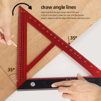 9นิ้วงานไม้ระดับสามเหลี่ยมไม้บรรทัดสแควร์ Multi-Angle Hole Scribing Gauge ช่างไม้ Precision Marking เครื่องมือวัด