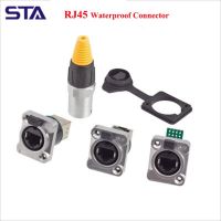 Waterproof connector YT-RJ45 aviation plug RJ45 dual network port LED display metal square network cable socket Cables