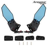 Areyourshop กระจกมองหลังแบบมีครีบรถจักรยานยนต์สำหรับ Honda CBR1000RR 600RR 500RR 250R 125R Suzuki GSXR600 750 1000R 1300R Yamaha YZF R1 R6 R3 R25 R15 BMW S1000RR Aprilia RS660 RSV4 Ducati 899 1199 1299 Panigale 1198 1098 848