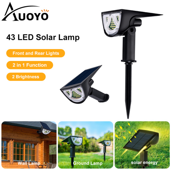 Auoyo đèn led đèn sân vườn năng lượng mặt trời đèn cắm đất năng lượng mặt - ảnh sản phẩm 1
