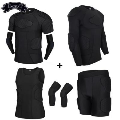 Shorts Skating Rugby Compression [hot]Padded Anti-collision Basketball Pads Vest Sets Football Soccer Suits Protector Paintball Knee