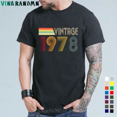 Vintage 1978 Men T Shirts Born In 1978 Birthday Gift T-Shirts Awesome Anniversary Tee Shirt FatherS Day Thanksgiving Day Shirts