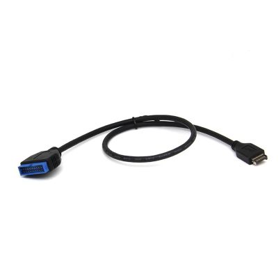 1 Piece USB 3.1 Type-E Male to IDC20P Male Adapter Cable 20Pin Extension Cable for Computer Motherboard Black Plastic