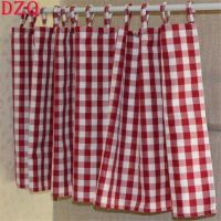 【YD】 Korea Lattice Tab Top Short Curtains Half Valance  A091