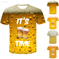 2023 NEW Casual Short Sleeved T-shirt with Interesting 3d Beer Pattern, Suitable for Men brand new T-shirt