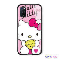 UCUC เคสโทรศัพท์เคสสำหรับ OPPO A92 / A52 แก้วโทรศัพท์กรณีการ์ตูนแมวเคลือบเงากระจกนิรภัยที่ครอบคลุมกรณี