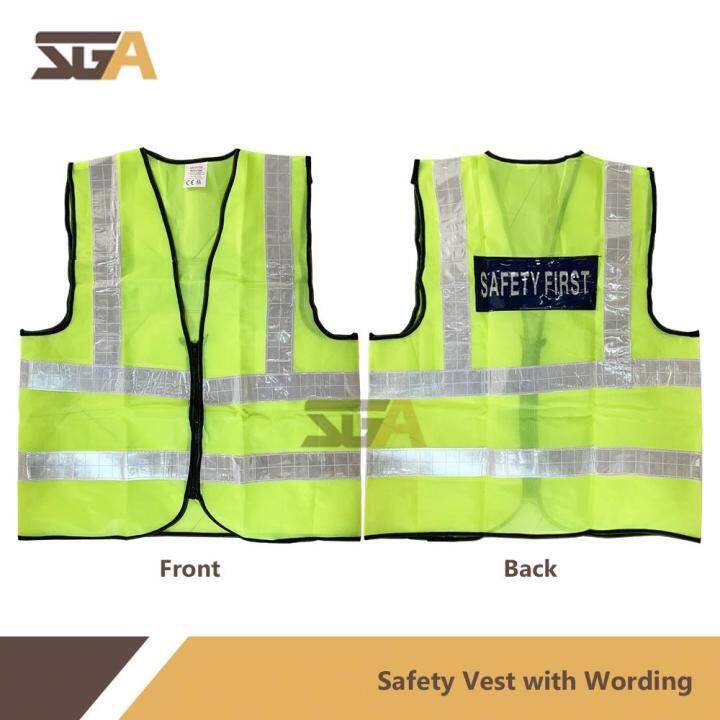 SENSUI Reflective GREEN Safety Vest Fluorescent Vest With SAFETY FIRST